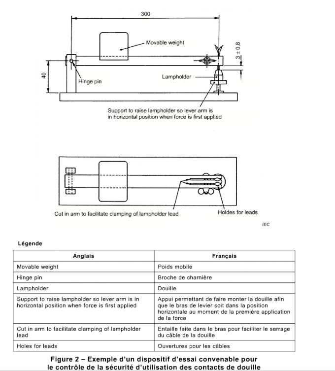 30N attrezzature di prova a led controllo della sicurezza dei contatti del portalampada del portalampada rame per la prova della lampada IEC 60598-2 0
