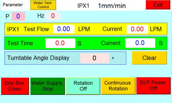 Apparecchiatura di collaudo verticale del gocciolamento dell'acqua di IEC 60529 della pioggia intelligente dell'ingresso 200mm IPX1 IPX2 0