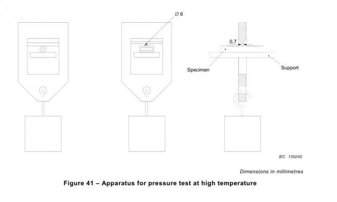 Figura 41 apparecchiatura di IEC 60884-1 della rientranza del cavo per la prova di pressione a temperatura elevata 0
